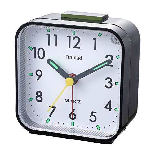 Incr Beep Sounds Tinload 4" Silent Analog Alarm Clock Non Ticking Gentle Wake 