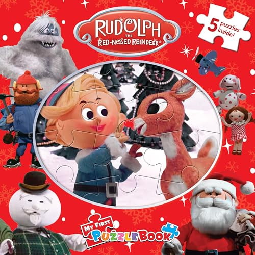 Pre-Owned Phidal Rudolph Red-Nosed Reindeer My First Puzzle Book - Jigsaw Puzzles for kids, 10-page board book, 5 puzzles to enjoy, 9782764331545, 2764331541, Paperback,
