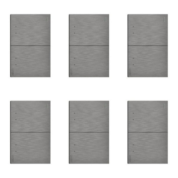 Placa Con 2 Apagadores De Escalera Lucek FlatPack 6 plateado