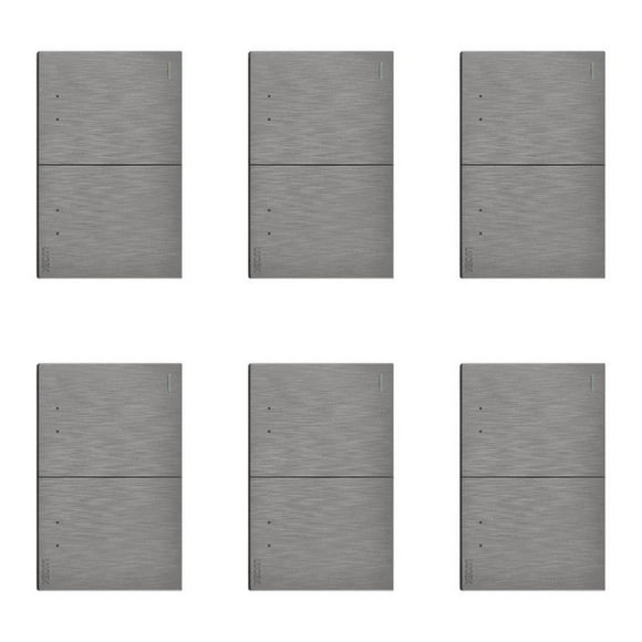 Placa Con 2 Apagadores De Escalera Lucek FlatPack 6 plateado