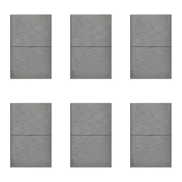 Placa Con 2 Apagadores De Escalera Lucek FlatPack 6 plateado