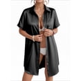 thumbnail image 2 of MOYIKO Swimsuit Coverup for Women Silk Stain Summer Tops Bathing Suit Cover Up Button Down Shirts Beach Outfits Dress, 2 of 7