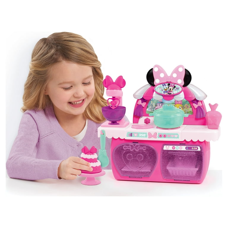 Junior Minnie Mouse Flipping Fun Pretend Play Kitchen Set,Food, Realistic  Sounds