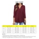 thumbnail image 5 of Blusa holgada con pliegues color burdeos y dobladillo curvo para uso diario, blusa informal XXL con escote en V, 5 of 6
