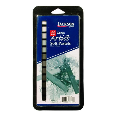 JACK RICHESON 400134 JACKSON ARTIST SOFT PASTEL 12 PIECE ASSORTED GREY COLORS