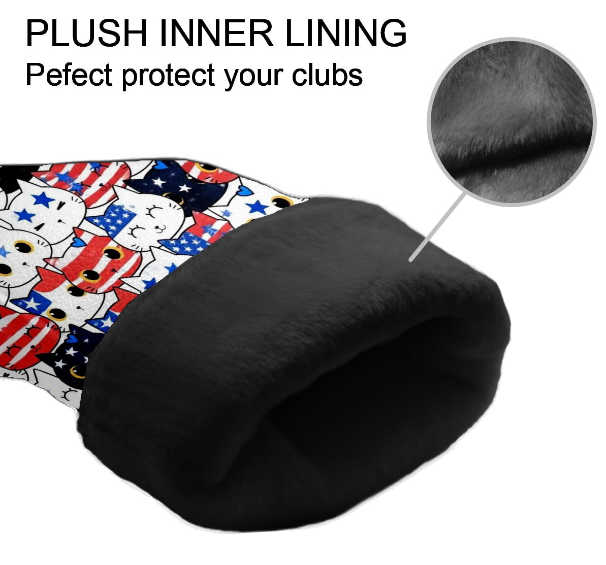 Golf Club Covers, Cartoon2 Premium PU Leather Driver Hybrid Putter Head Covers with Velvet Lining, Waterproof Golf Gifts for Men Women
