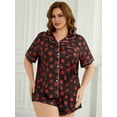 thumbnail image 5 of ebukurty Valentine's Day Plus Size Pajama Sets for Women 2 Piece Short Sleeves V-neck Sleepwear, Sizes 1XL-6XL, 5 of 6