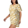 thumbnail image 2 of Haiem Shiba Inu Sunflower Pattern Pajama Set for Women 2 Piece Lounge Set Short Sleeve Tops and Shorts Soft Sleepwear-XX-Large, 2 of 7