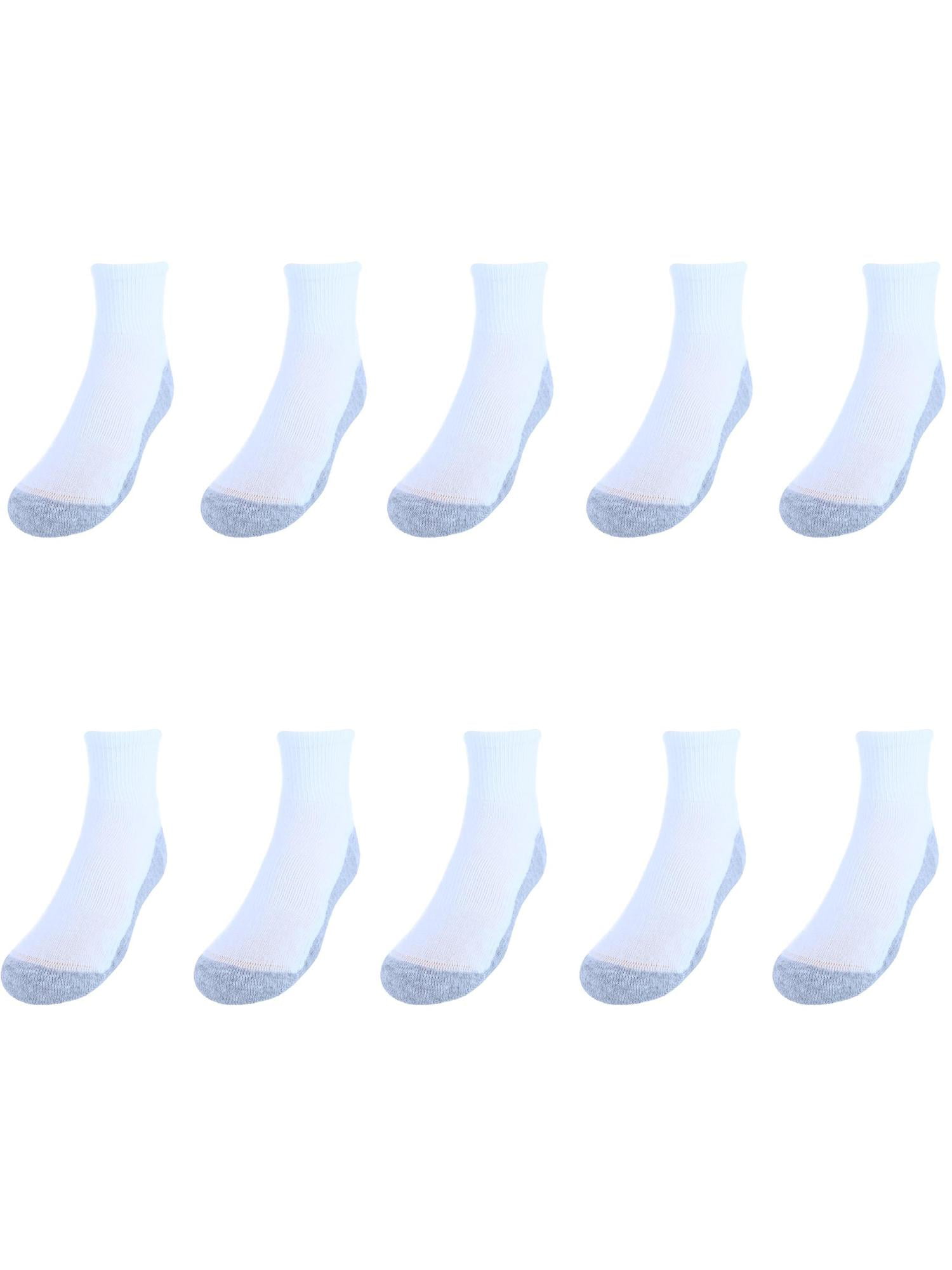 Hanes Boys Double Tough Durability Ankle Socks, 10 Pack, Size S-L