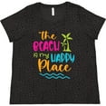 thumbnail image 3 of Inktastic Spring Break the Beach is My Happy Place Women's Plus Size T-Shirt, 3 of 5