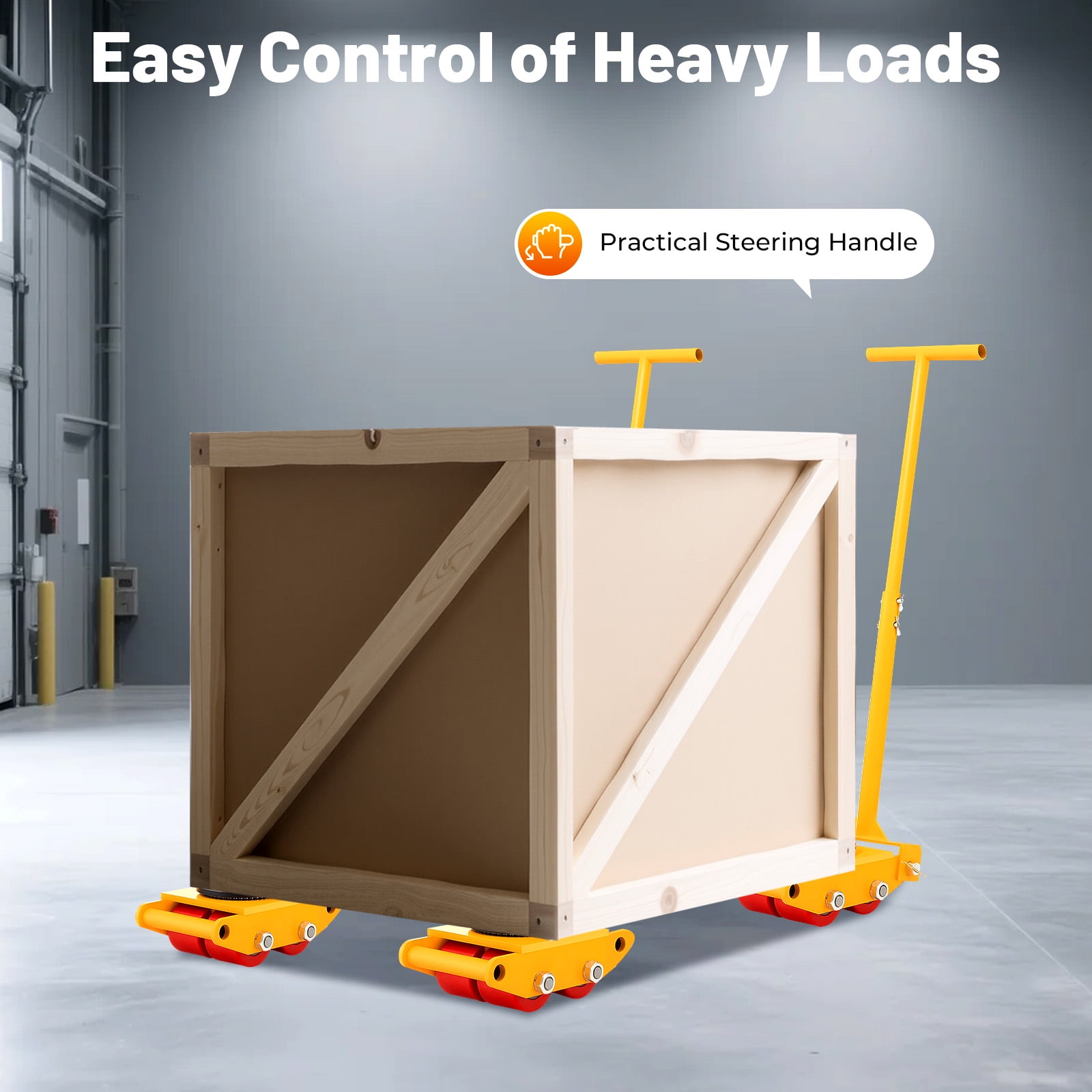 13200lb 6T Heavy Duty Machine Dolly Skate Machinery Roller Mover Cargo Trolley 4pcs