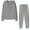 Gray, variant on Brondbend Sweatpants Set Womens Pullover Hoodie Long Sleeved Full Zipper Drawstring Pullover Printed Stretchy Waist Jogger Outfits Comfy Loose Tracksuits Mountaineering Fall Winter Sets Blue