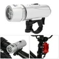 thumbnail image 4 of Waterproof 5 LEDs, Front Headlight Rear  Light Bike Bicycle Set AccessorySilver, 4 of 8