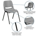 thumbnail image 6 of Flash Furniture 5 Pack HERCULES Series 880 lb. Capacity Gray Ergonomic Shell Stack Chair with Black Frame, 6 of 14
