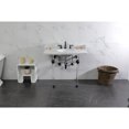 thumbnail image 3 of Kingston Brass LMS3630MA5 Pemberton 36" Carrara Marble Console Sink with Acrylic Legs (8-Inch, 3-Hole), Carrara Marble White/Oil Rubbed Bronze, 3 of 8