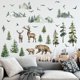 thumbnail image 1 of Calcomanías de pared de montaña Calcomanías de pared de pino grande Pelar y pegar Árbol del bosque Ciervos Aves Calcomanías de pared de animales Pegatinas de pared de árbol de mont, 1 of 5