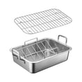 thumbnail image 2 of Tnarru Bakeware Dish Roasting Pan V Shaped Rack Stainless Steel Baking Sheet with Rack Veggies Bakeware Oven Roaster Tray Baking Pan, 2 of 8