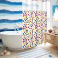 thumbnail image 5 of No Hook Shower Curtain, Colorful Polka Dot Shower Curtains for Bathroom with See Through Top Window, Watercolor Rainbow Polka Dots Waterproof & Washable Bath Curtain Small Stall 36"x78", 5 of 9