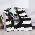 thumbnail image 3 of Disketp Watercolor Skull Flannel Blankets - Thick and Warm Blanket for Winter, Soft Fuzzy Plush King Blanket for All Seasons-40"x30", 3 of 6