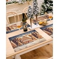 thumbnail image 5 of Christmas Placemats Set of 6 Gingerbread House Christmas Placemats for Dining Table Shining Snowy Table Mat Winter Holiday Home Party Kitchen Table Decorations, 5 of 6