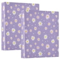 thumbnail image 2 of Three Ring Binder White Daisy 1.5 Inch Round Binder D-Rings for Office Supplies and More, 2 of 10