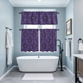 thumbnail image 3 of Purple Halloween Kitchen Curtains Sets for Windows 36 Inch Length, Horror Spooky Skull Floral Vintage Rod Pocket Window Treatments Tier Curtains and Valances Set for Bedroom/Bathroom, 3 of 8