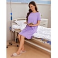 thumbnail image 3 of Pinspark Hospital Gowns for Women Open Back Tear Away Short Sleeve Dress Snap Open Post Surgery Adaptive Nightgown with Pockets, 3 of 6