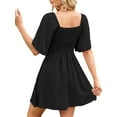 thumbnail image 6 of UVN Summer Dresses for Women Short Sleeve V Neck Midi Dress Elegant Bow Tie Beach Sundress, 6 of 9