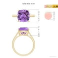 thumbnail image 4 of ANGARA Natural 3.65 Ct. Amethyst Solitaire Ring in 14K Yellow Gold for Women (Ring Size: 3), 4 of 9