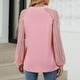 thumbnail image 4 of Camisetas para mujer,Camiseta de manga larga para mujer, cuello redondo, informal, 100 % poliéster, color liso, ideal para uso diario y en casa, sopatenor, 4 of 8
