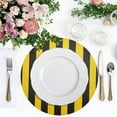 thumbnail image 4 of Ryvnso Yellow Stripes Line Pattern Round Plate Mats Dining Table Placemat Set of 4 for Holiday Decoration, 4 of 7