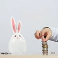 thumbnail image 3 of EeaseCA Ceramic Rabbit Model Bunny Piggy Bank Unbreakable Money Jar Ceramic Bunny Adorn, 3 of 8
