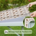 thumbnail image 6 of Beige Highland Cow Flower Pattern Square Fitted Tablecloth with Elastic Edge,Square Table Cover,Washable Elastic Table Cover for Home Kitchen Party Decor 34"x34", 6 of 6