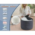 thumbnail image 2 of Round Stuffed Pouf Ottoman Chair with Foot Rest Navy Blue Poof Poofy Ottoman Stool Cover with Foam Chunk Filling 20x15 Poofs Ottomans Furniture, 2 of 10