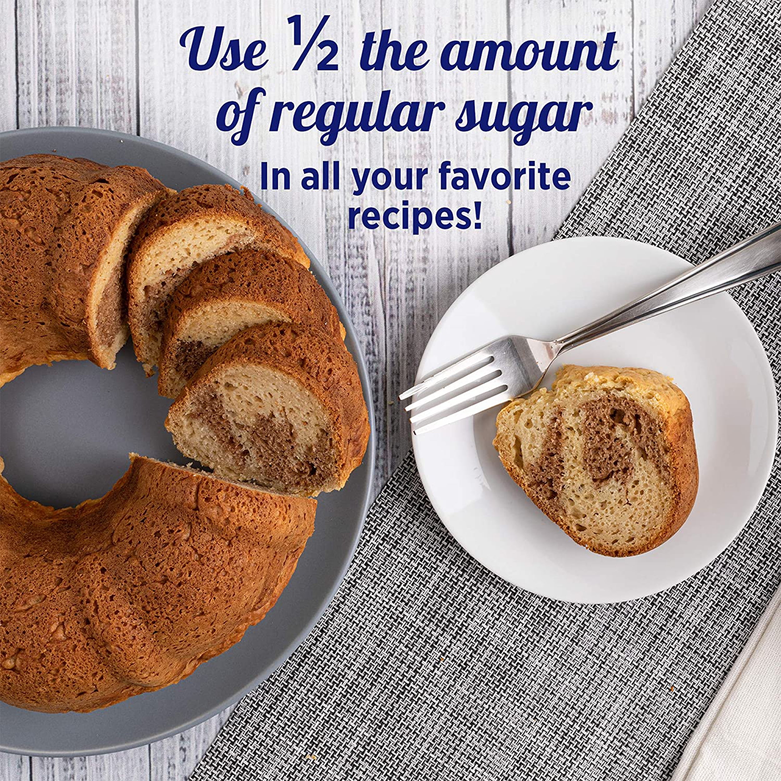(4 pack) Splenda Sweetener with Sugar Baking Blend (2 lb) Resealable Pouch