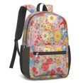 thumbnail image 2 of Pioneer Flower Floral Print Pattern 17" School Backpacks for Teens,Waterproof Oxford Fabric,S-Shape Padded Straps for School,Travel,Hiking,Camping, 2 of 6