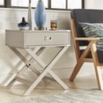 thumbnail image 2 of Weston Home Modern End Table with X-Base Legs and Drawer, Silver Birch, 2 of 8