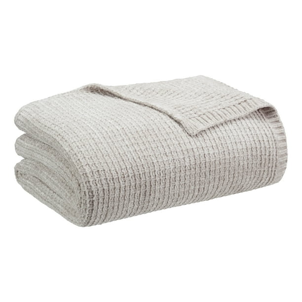 Better Homes & Gardens Luxe Chenille Throw, 50” x 72”, Gray Walmart