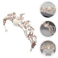 thumbnail image 4 of Miangastore Wedding Crown Bride Hair Decor Golden Rhinestone Handmade Crown 1Pack 6.3x5.5in, 4 of 8