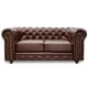 thumbnail image 4 of Sala de Piel Genuina Clásico 3-2-1, Sofá, Love Seat y Sillón,  6 plazas, Modelo Chesterfield P/V, Color Tabaco, Elegante, cómodo y Clásico, Hecho en Mexico. Medidas:  220 cm, 185 cm, 110 cm., 4 of 10