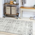 thumbnail image 4 of ReaLife Machine Washable Rug - Stain Resistant, Non-Shed - Eco-Friendly, Padded, Family & Pet Friendly - Premium Recycled Fibers - Luna Distressed Tribal Stripe - Light Gray Ivory, 2'6" x 8', 4 of 5
