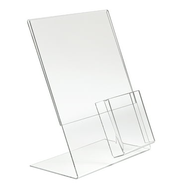 Clear Acrylic 8 1/2 in. W x 11 in. H Single-Sided Counter Top Sign Holder with Literature Holder (Pack of 6)
