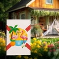 thumbnail image 5 of Florida Garden Flag Outdoor with Flamingos Palm Tree Orange Blossom Sunset Tropical Beach Scene House Banner Welcome Summer Spring Yard Porch Patio Seasonal Decoration Miami Vibes 12x18 Inch, 5 of 8