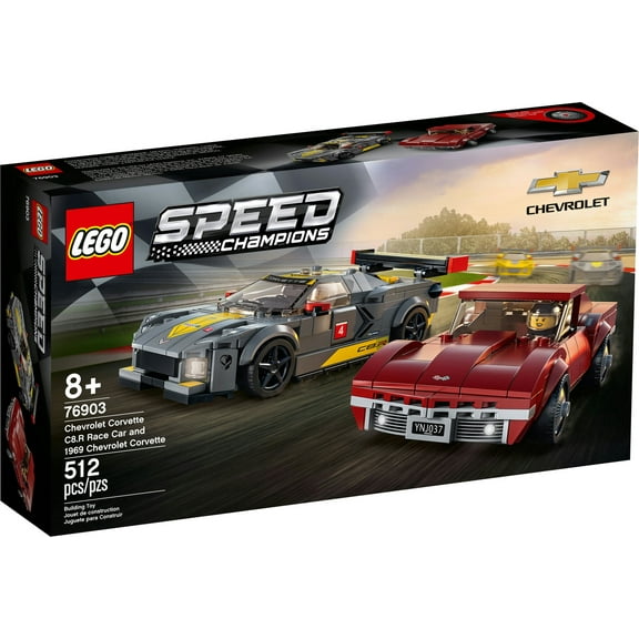 LEGO Speed Champions Chevrolet Corvette C8.R Race Car and 1969 Chevrolet Corvette 76903 Building Toy (512 Pieces)