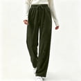 thumbnail image 2 of Horkkom Corduroy Pants Women Straight Leg Elastic Waist Drawstring Pants Adjustable Soft Comfy Pants with Pockets, S-2XL, 2 of 8