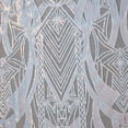 thumbnail image 3 of Zelouf Lilianna Placement Sequin  , Sewing, DIY, Crafts Fabric by the Yard, White / Aqua, 1 Yard, 3 of 3
