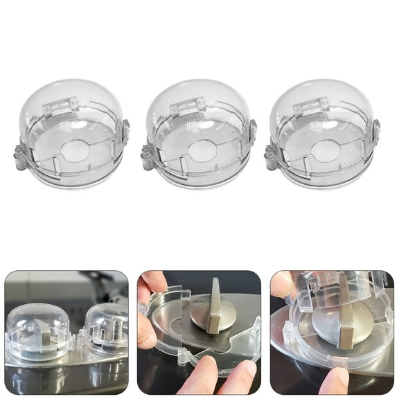 UPKOCH 4Pcs Transparent Cover Stove Knob Protector for Kitchen Stove Safety Guard 11.8*7.9*3.9in