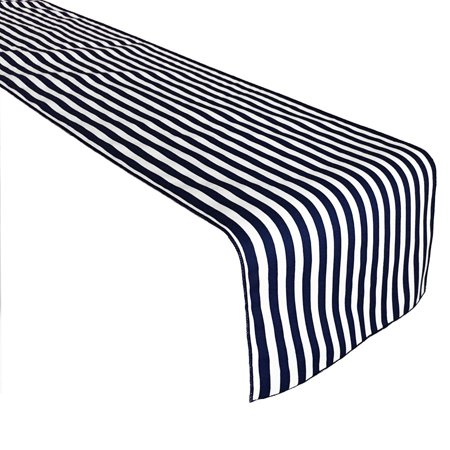 

Cotton Print Table Runner Half Inch Wide Stripes Navy