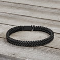 thumbnail image 2 of Reinforcements Wavy Design Foxtail Bracelet in Black IP Stainless Steel for Men, 2 of 5