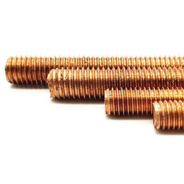 2 Piece Of Red Copper Threaded Rods, M8 Pitch, 500 Mm Long